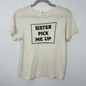 RE/DONE Graphic T-Shirt Sister Pick Me Up Classic Tee Ivory Small Casual Comfort
